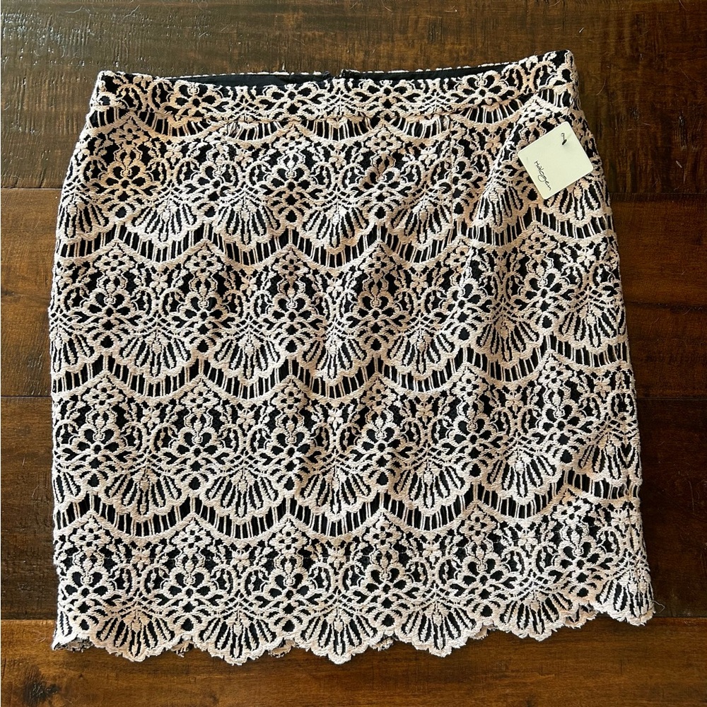 Halogen skirt, pink and black lace, size 14, new with tags NWT